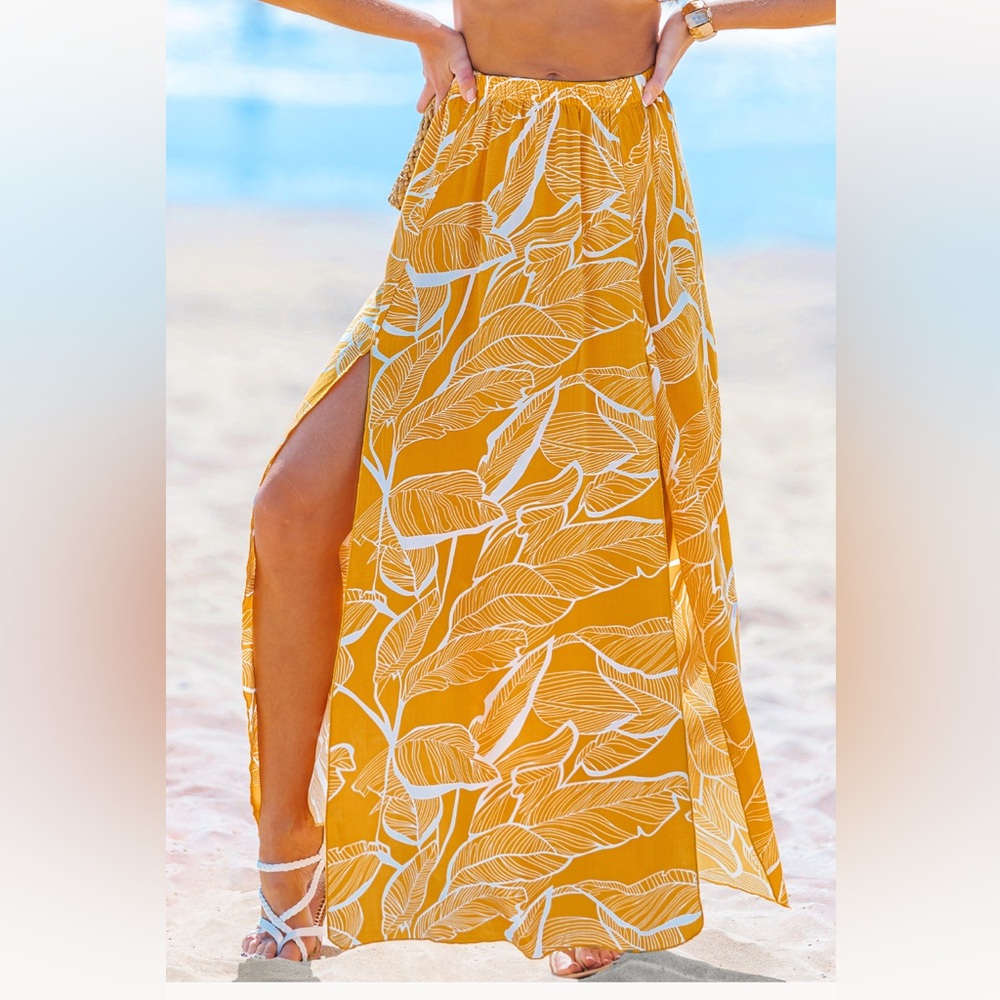 Yellow tropical skirt